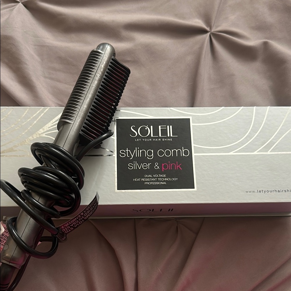 Soleil Silver and Pink Hair Styling Tool